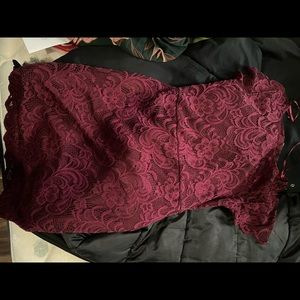 Lace Burgundy Formal Dress